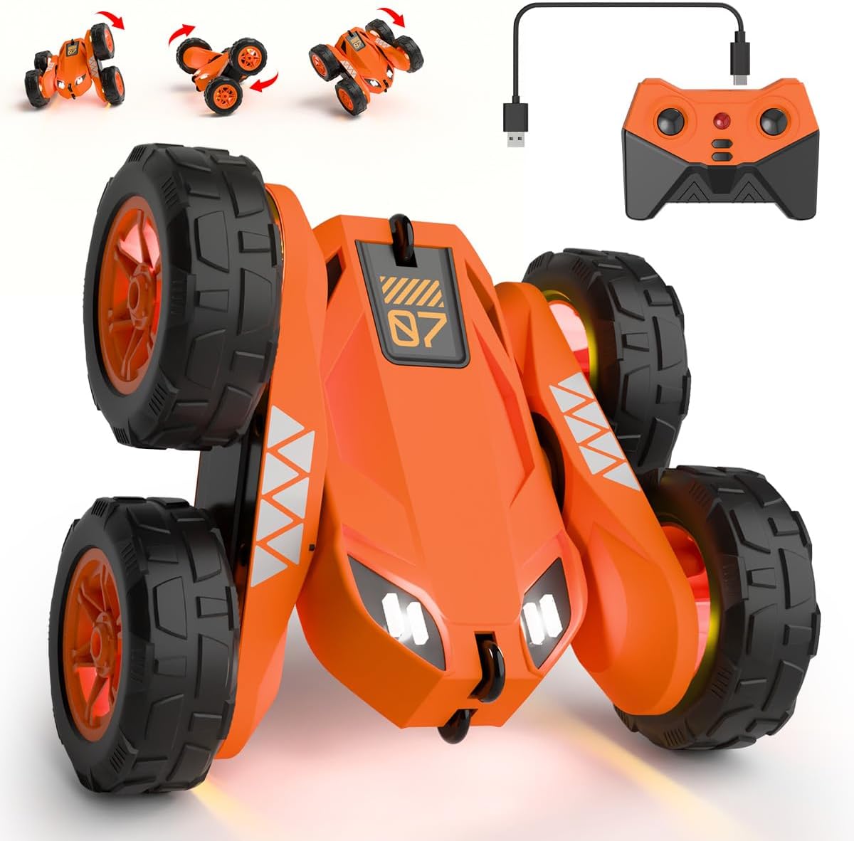 Thumbnail 6 de Ferngesteuertes Auto „Exklusiv“ mit Dual-USB-C Direktladung, 2,4G 360° Stunts und LED-Licht, 4WD (für 3–12 Jahre)