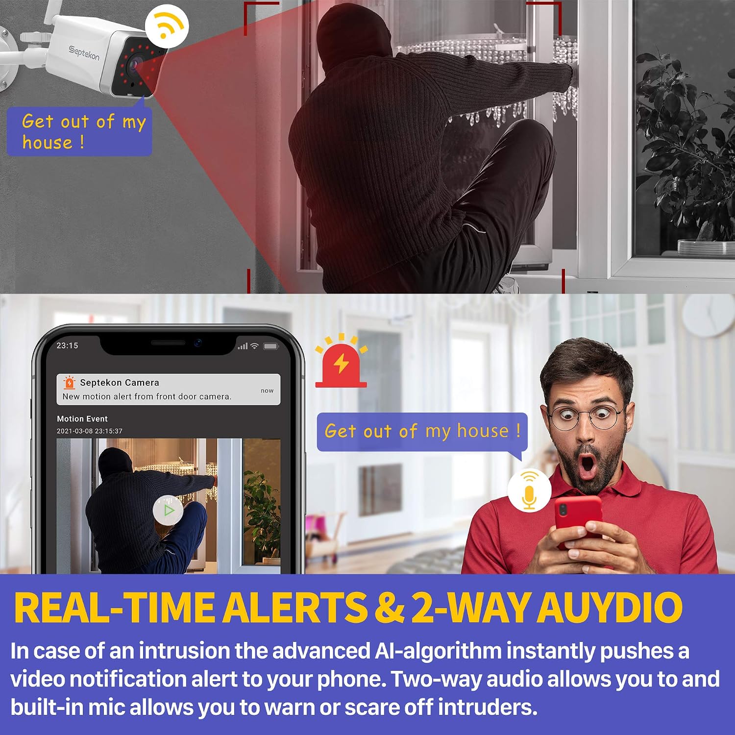 Thumbnail 3 de Septekon S50 2K Outdoor Security Camera