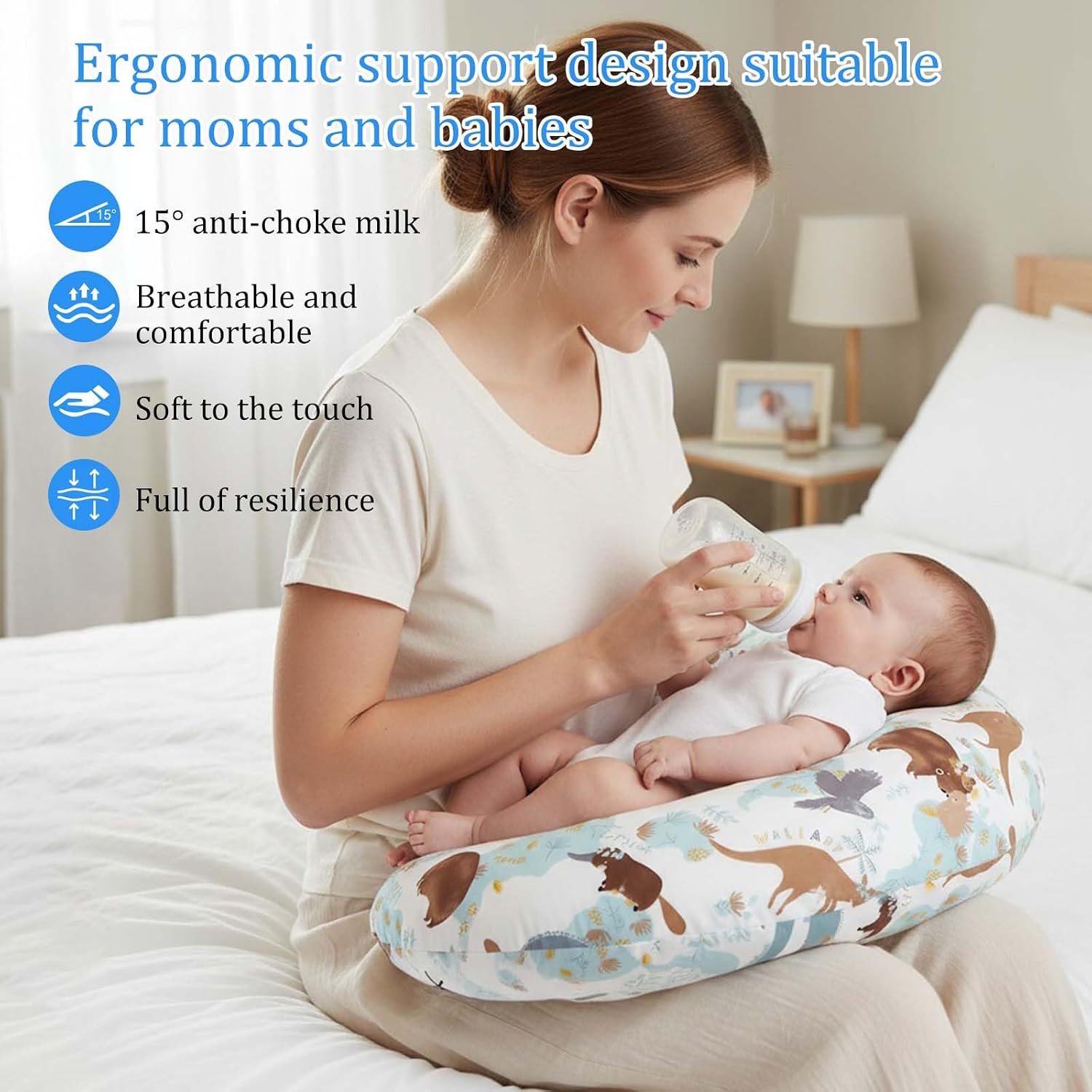 Detalle de TOPCHANCES Cuscino Allattamento e Uso Multiuso: Comfort e Versatilità in Cotone 100%