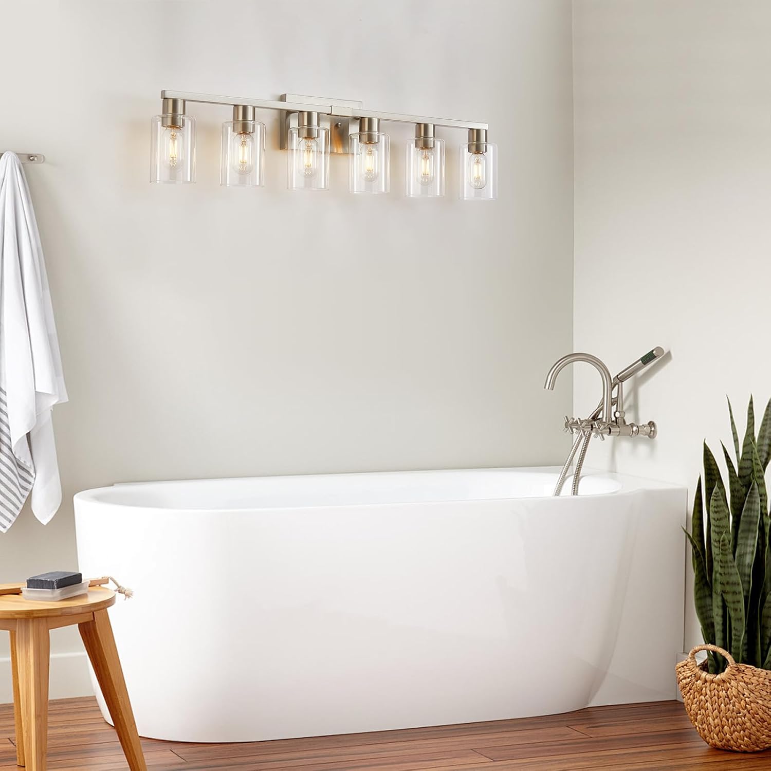 Thumbnail 6 de DIDUIO B2138SB-6 6-Light Bathroom Vanity Light, Brushed Nickel