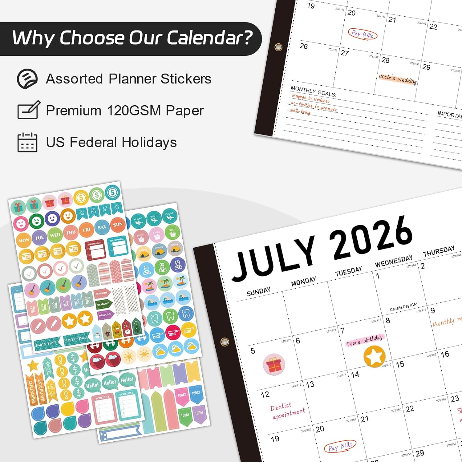 Thumbnail 4 de Extra Large Desk Calendar 2026–2027