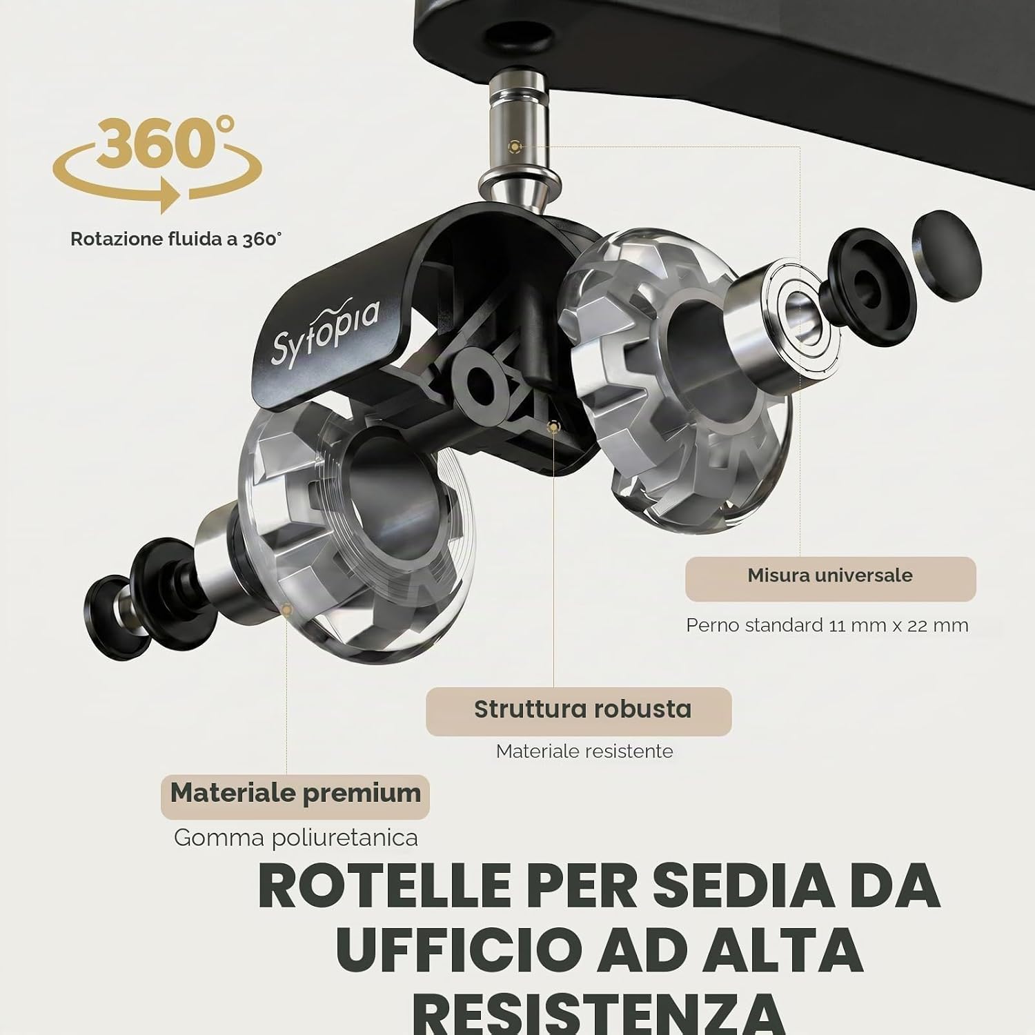 Thumbnail 2 de Sytopia 11x22 mm set 5 ruote sedia