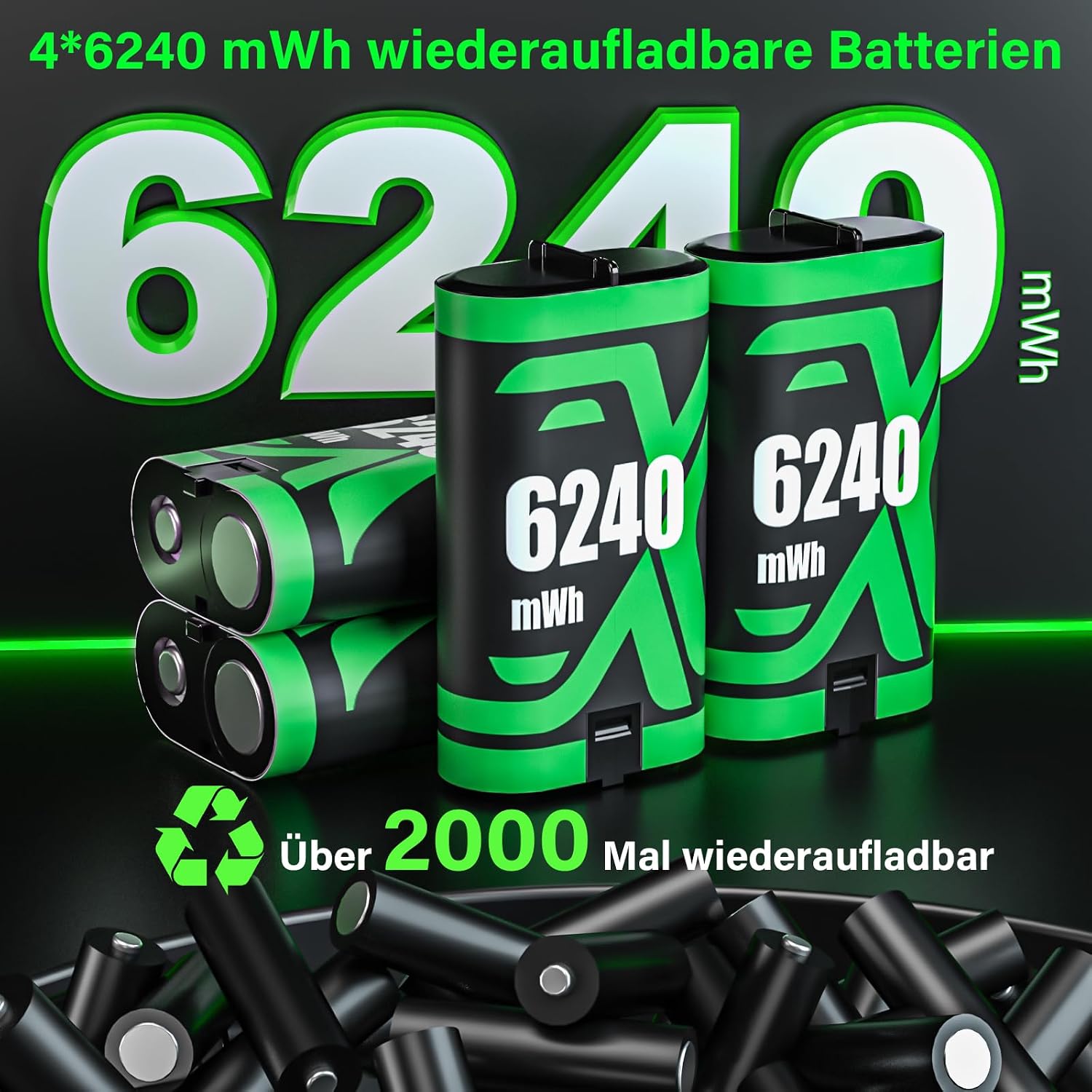 Thumbnail 2 de ZRZLMVP Xbox Controller Akku 4x6240mWh