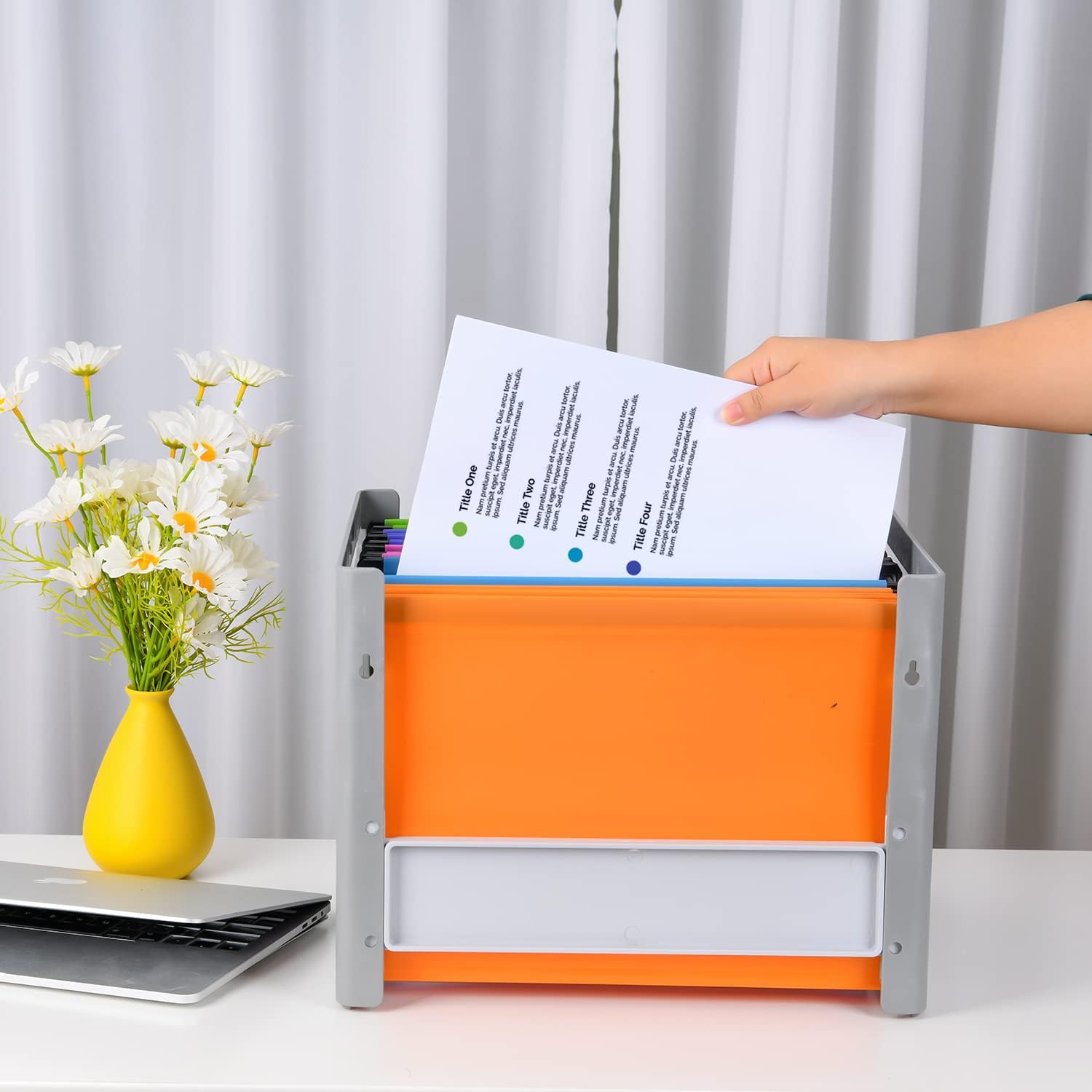 Thumbnail 5 de Hiziwimi 24Pcs A4 Suspension Files – Colour‑coded PP Filing System for 34.8cm wide File Holders