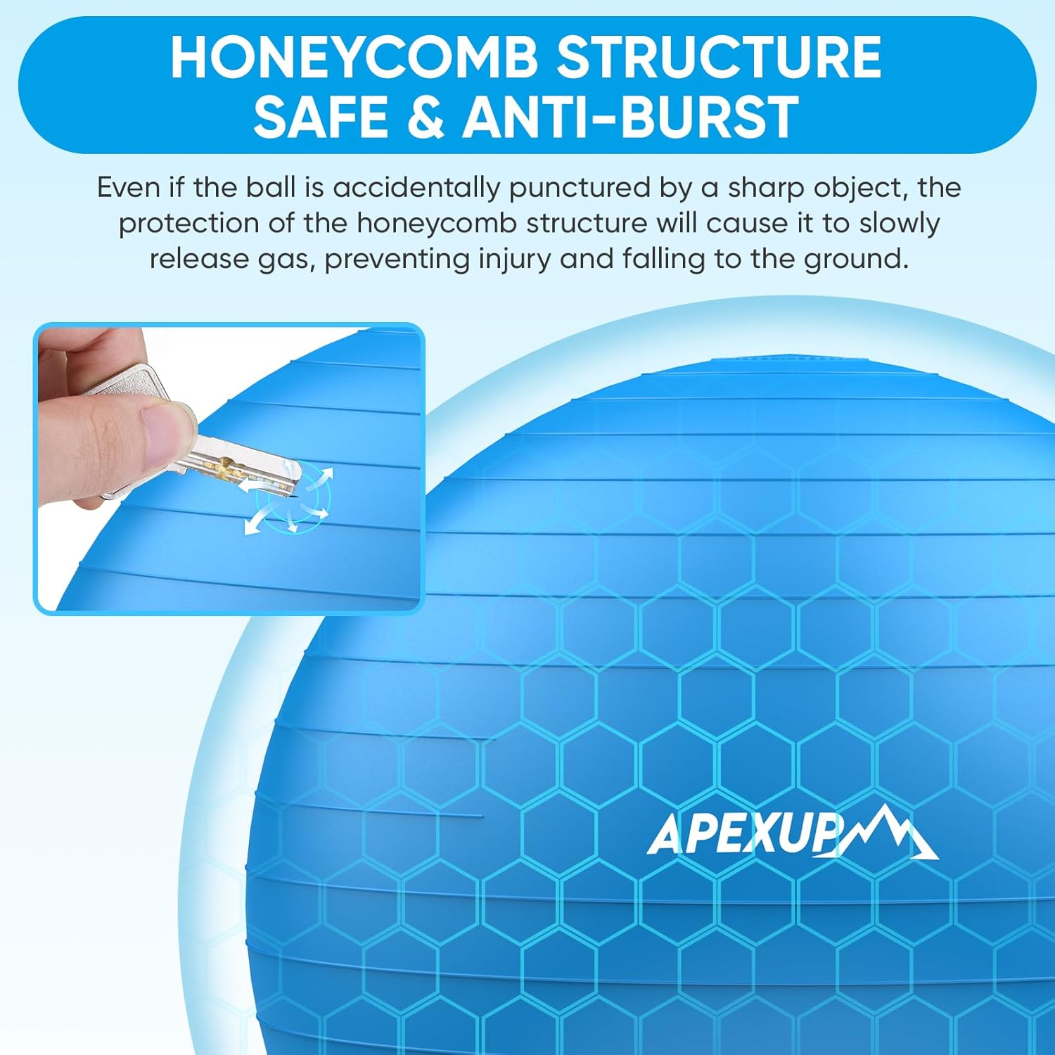 Detalle de APEXUP Yoga Ball Exercise Ball (Anti-Slip, Heavy Duty) — 5 Sizes
