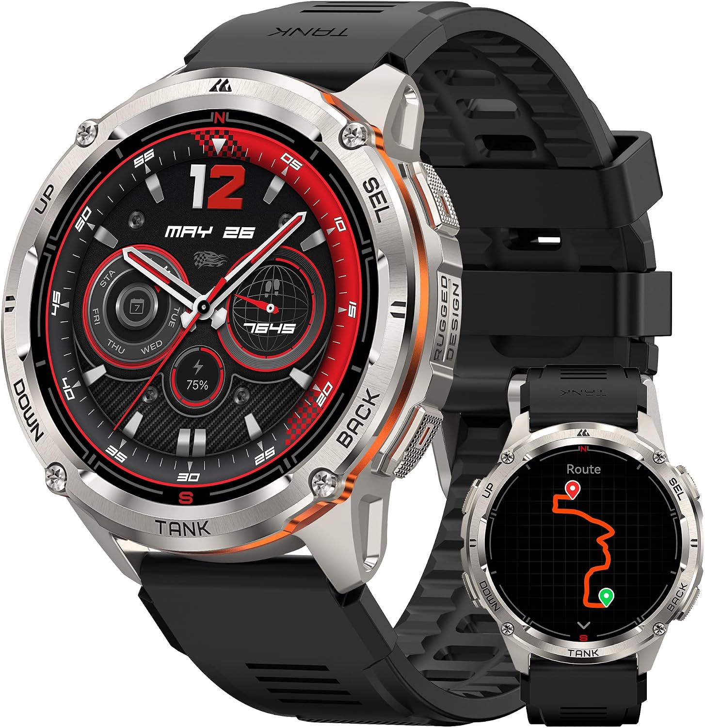 Detalle de KOSPET TANK T3 Ultra 2 GPS Smart Watch for Men: Robust, feature-packed wearable