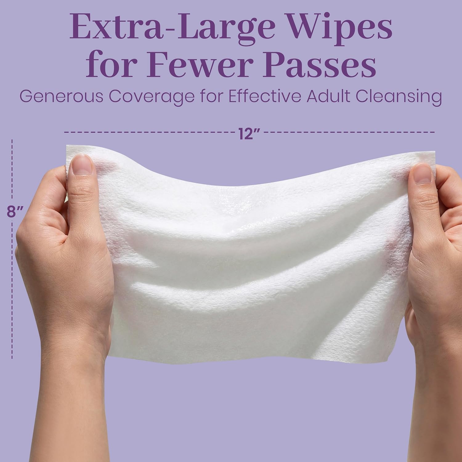 Detalle de ProHeal Extra Large Adult Wipes for Elderly — 6 packs of 56 (336 wipes) | 12" x 8" No Rinse, Fragrance Free