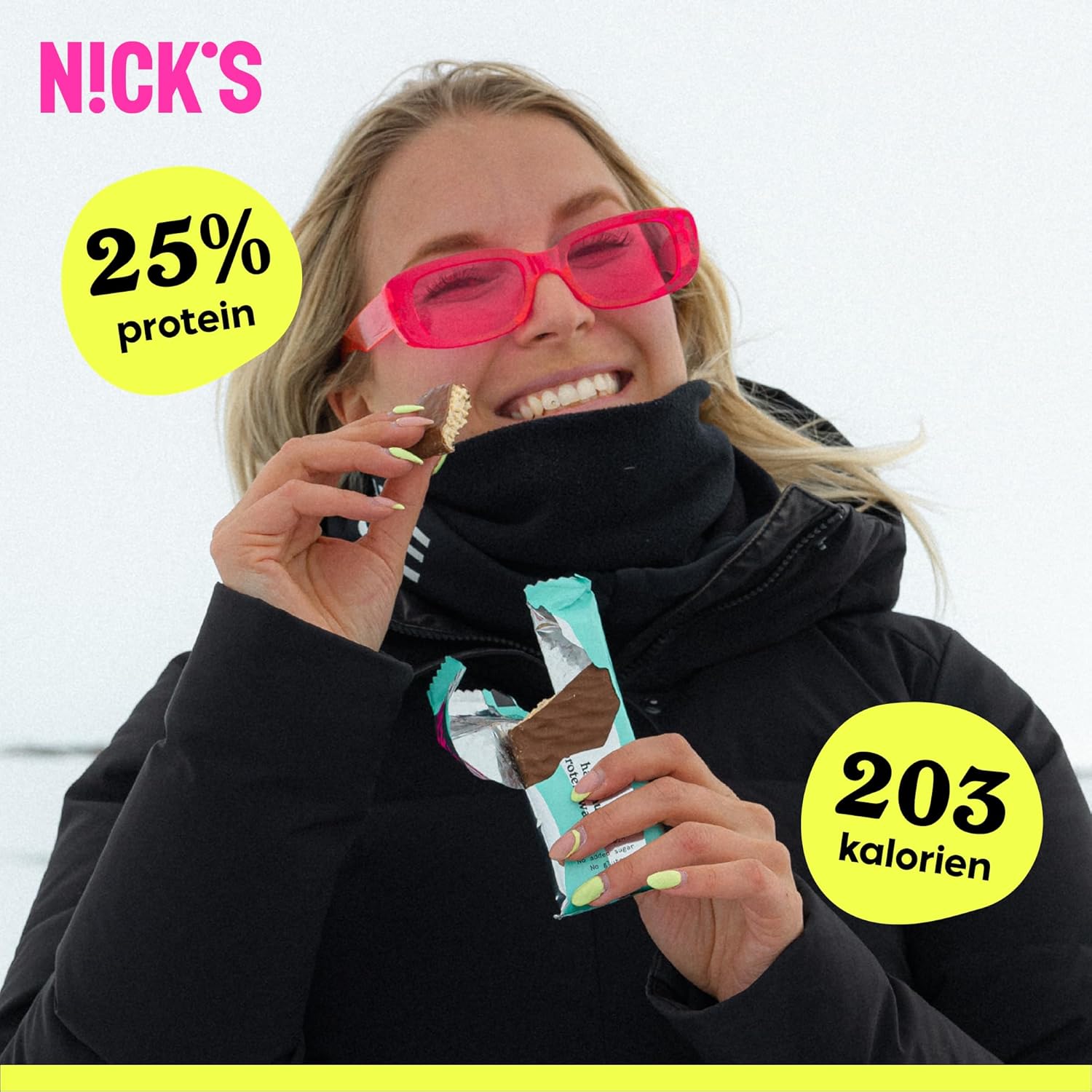 Detalle de NICKS Protein Wafer Riegel Vanille – Low-Carb Proteinriegel ohne Zuckerzusatz, glutenfrei (25% Eiweiß)