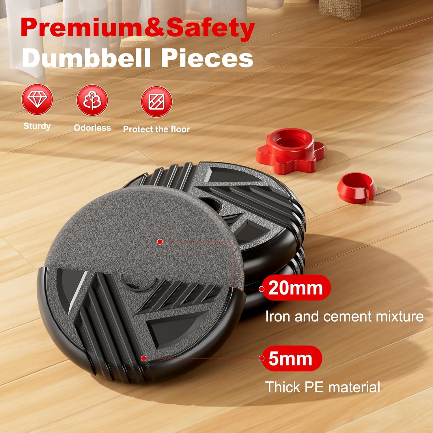 Thumbnail 3 de Adjustable Dumbbell Set 5-in-1: 10/20/30/45/70/90 lbs, Converts to Barbell & Kettlebell for Home Gym