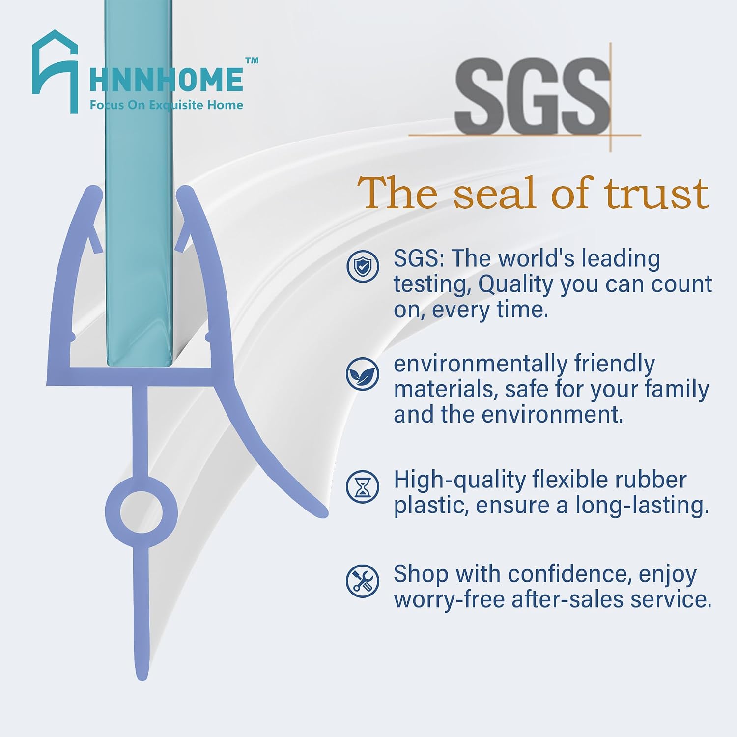 Thumbnail 6 de HNNHOME 870mm Pre-Curve Bath Shower Screen Seal Strip
