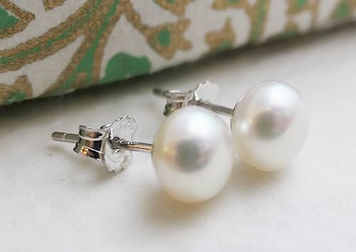 Detalle de Sophia Rose Jewellery Kultivierte Süßwasser AAA Perle Ohrstecker aus Sterlingsilber