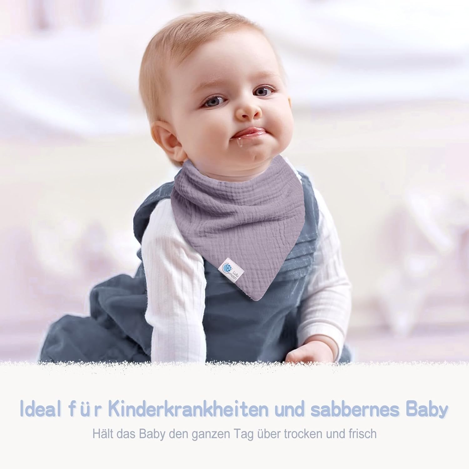 Thumbnail 5 de lulumoon Sabberlätzchen Baby Musselin Dreieckstuch – absorbent, wendbar und 3 Größen