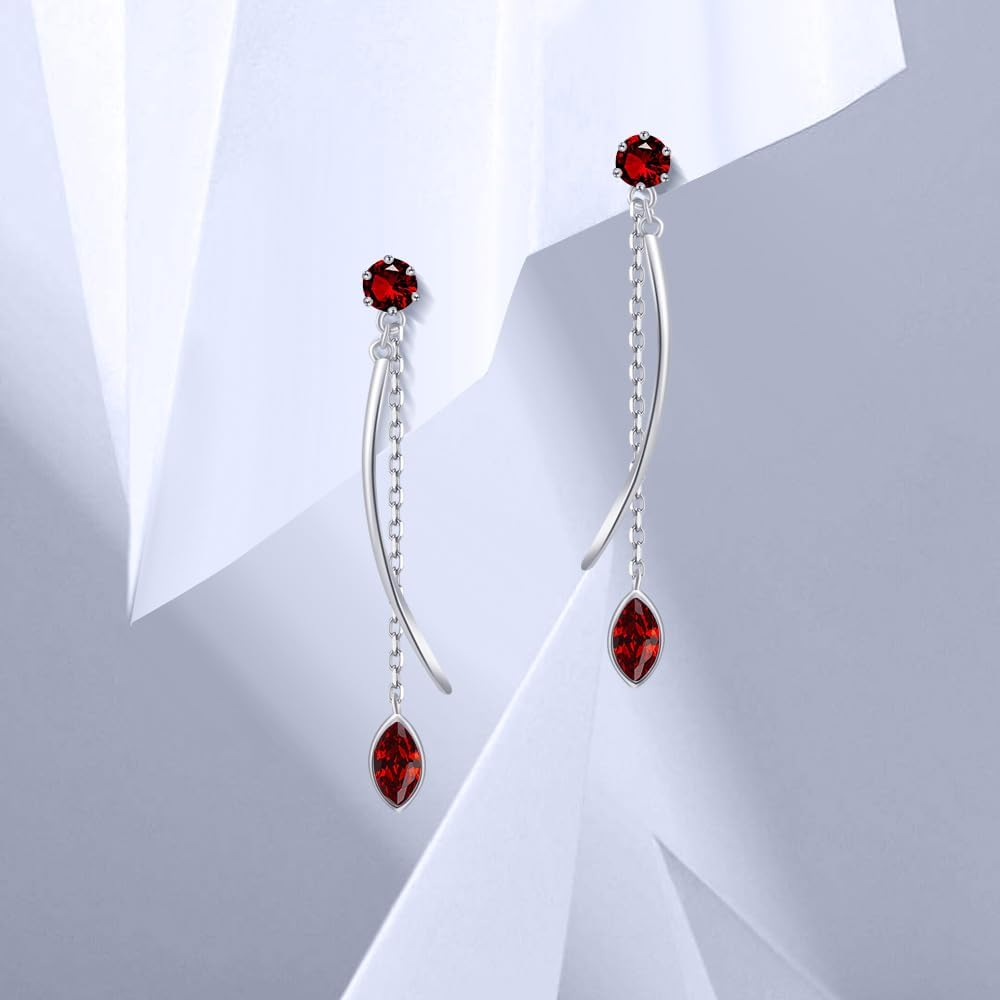 Thumbnail 1 de PHNIBIRD Boucles d'oreilles en argent 925 avec pierre de naissance – clé de voûte d’élégance pour femme