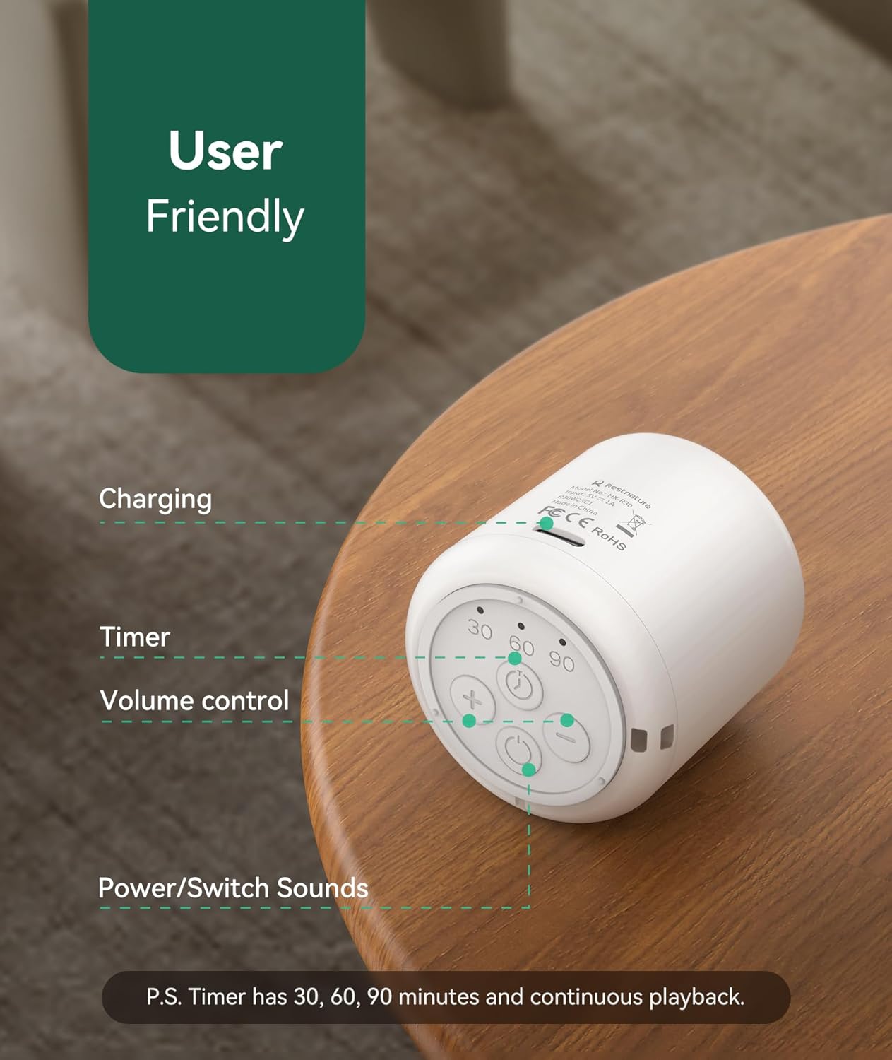 Thumbnail 3 de Restnature White Noise Machine 1000mAh 🔊