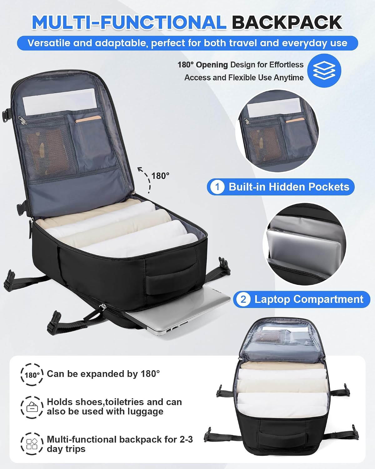Detalle de Travel backpack cabin bag 40x30x20
