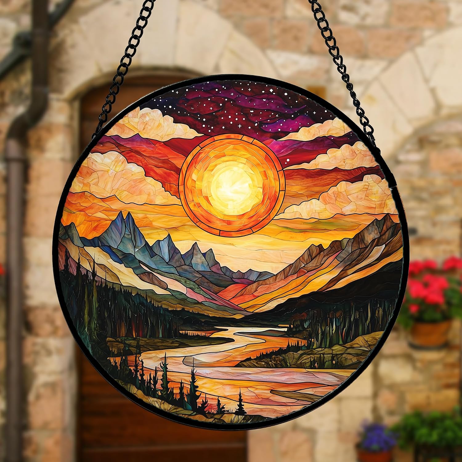 Detalle 2 de Stained Glass Window Suncatcher, 9.8-inch