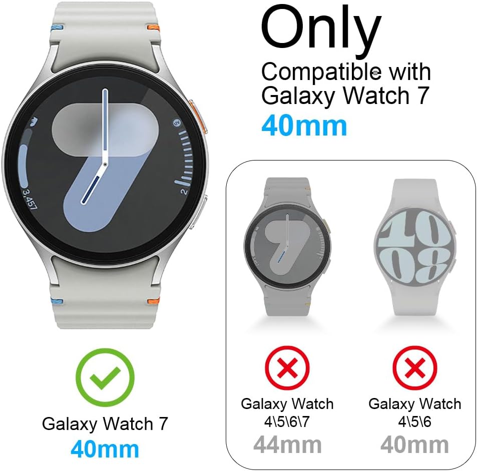 Thumbnail 1 de OFFCUP Case with Screen Protector for Samsung Galaxy Watch 7 40mm (2 Pack) – Black & Transparent