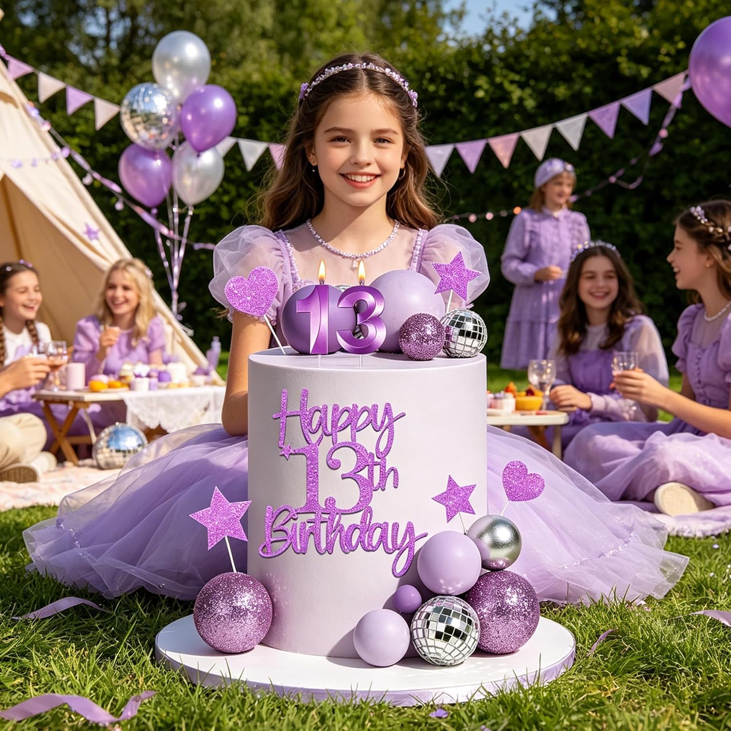 Detalle de 13th Birthday Cake Decorations, Purple