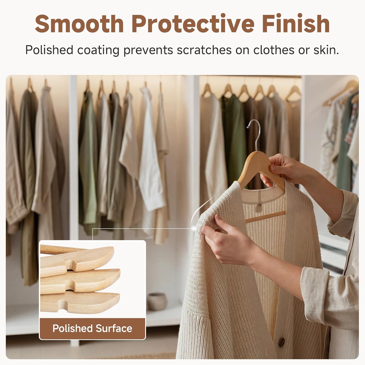 Thumbnail 6 de StorageWorks Wooden Coat Hangers, 20-Pack