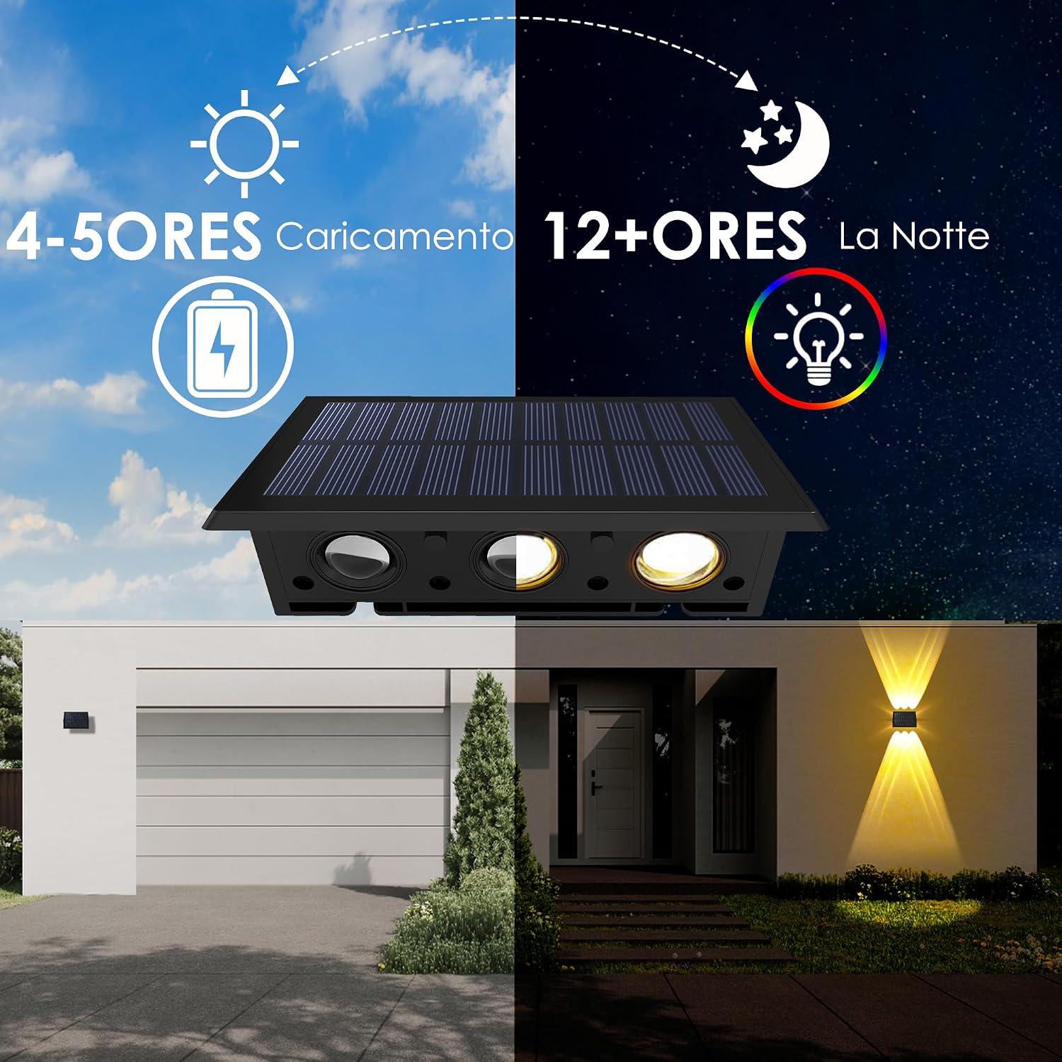 Detalle 2 de Delaiglow Lampade Solari da Esterno: 6 Applique Solarie IP67 per Giardino e Recinzione
