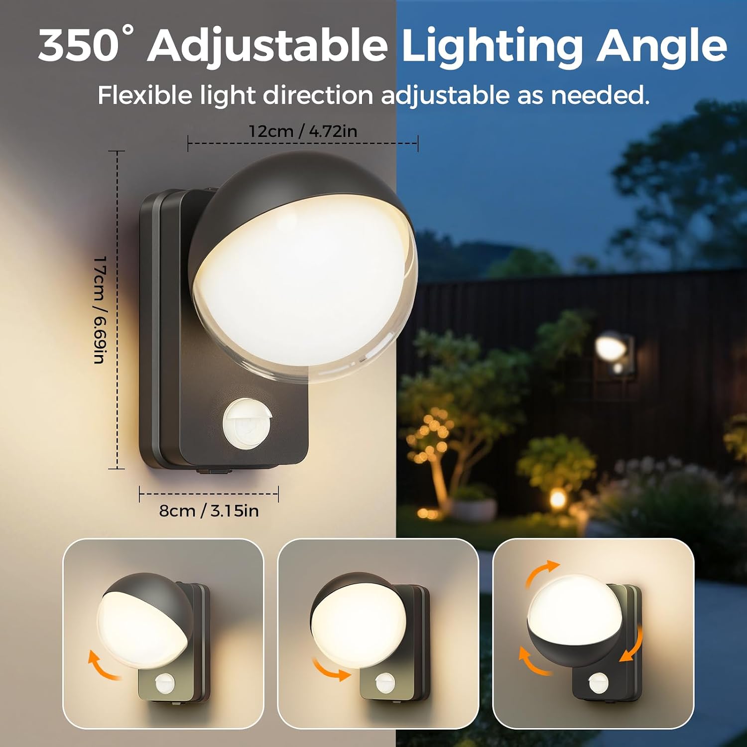 Detalle de Motion Sensor Lights Outdoor 18W 3000K