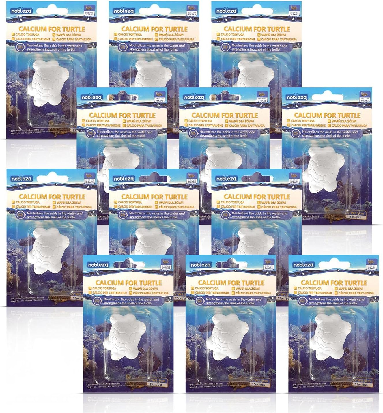 Detalle de Nobleza Calcio per Tartarughe Acquatiche, 12 Pack di integratori naturali (per guscio e ossa)