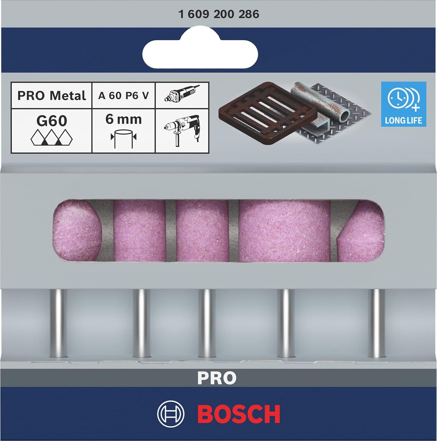Thumbnail 1 de Bosch 5x PRO Steel mounted point set (G60) for 6 mm straight grinders
