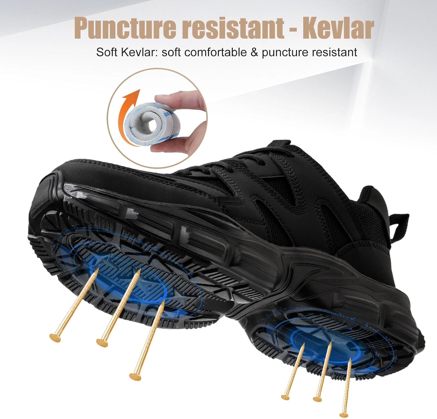 Detalle 2 de Hogent Steel Toe Work Sneakers, Wide Fit with Kevlar Midsole and Mesh