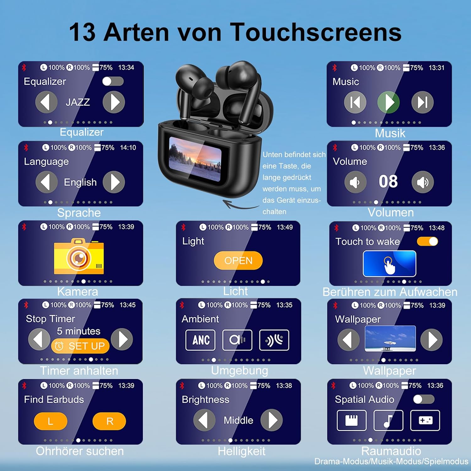 Thumbnail 2 de Bluetooth Kopfhörer Touchscreen 13
