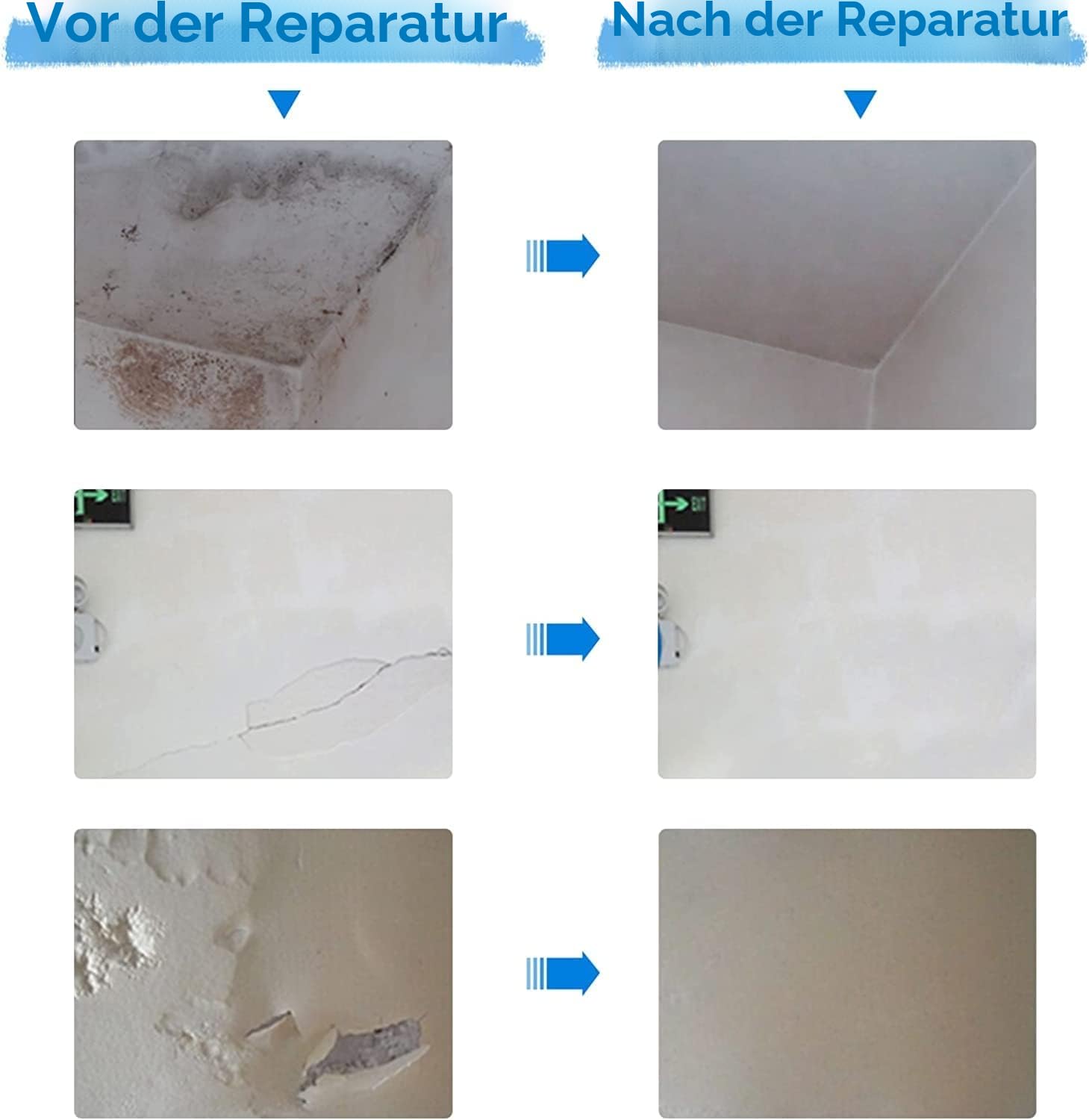 Thumbnail 4 de SEISSO Wandreparatur Creme 250 g × 2 – Schnelle Reparatur von Rissen und Löchern im Innenbereich