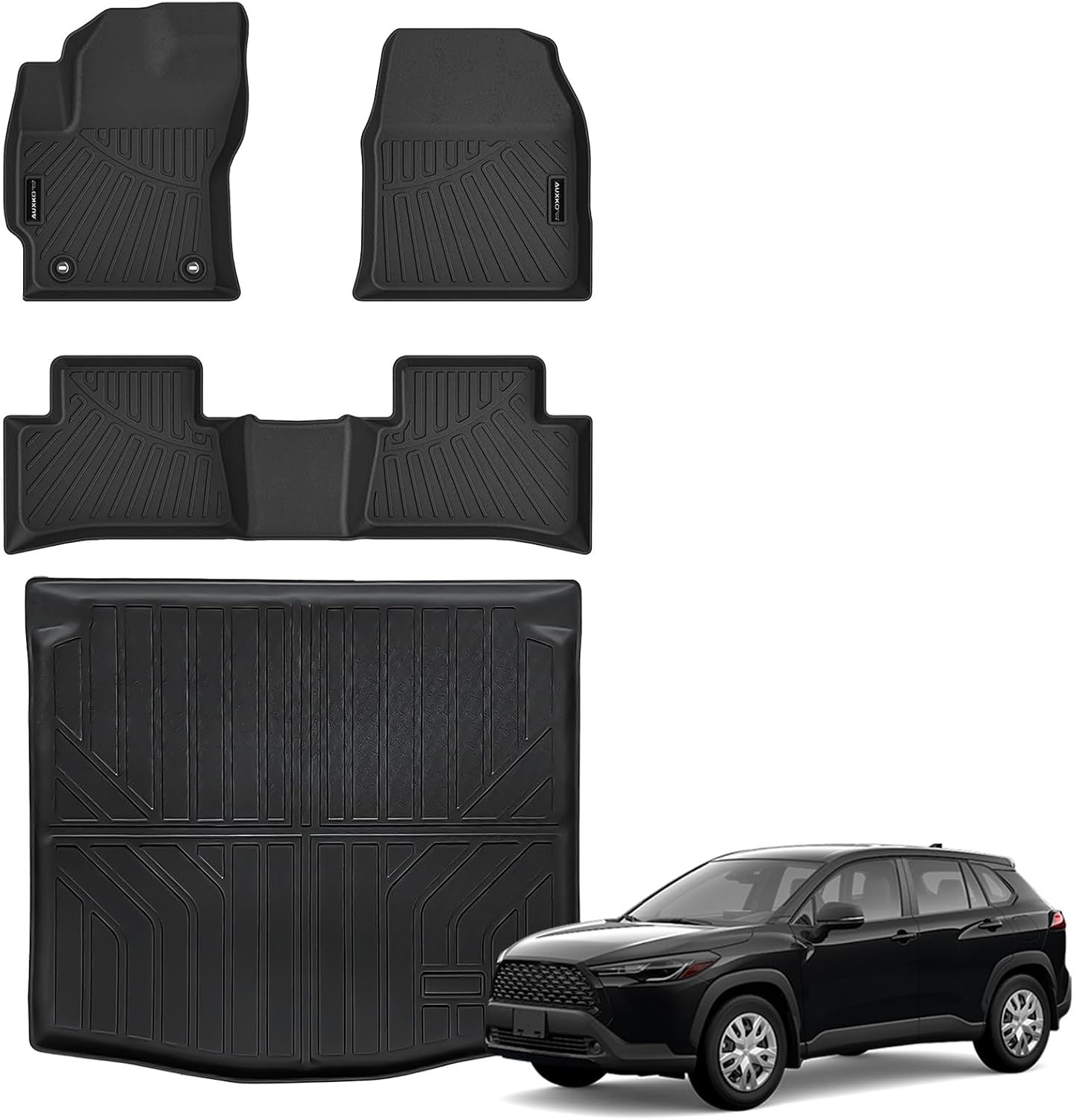 Thumbnail 6 de Auxko All Weather Floor Mats for Toyota Tacoma XtraCab/Double Cab (2024–2026) – Front Row, Automatic & Hybrid Compatible