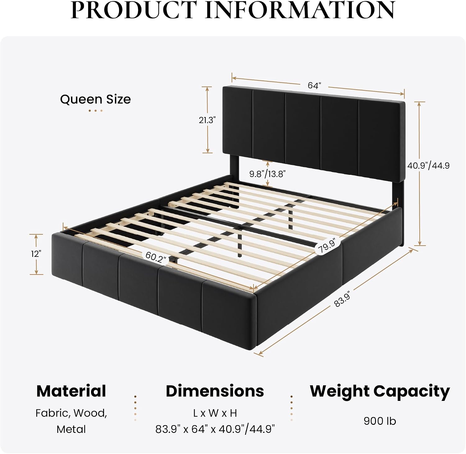 Detalle de SHA CERLIN Queen Bed Frame