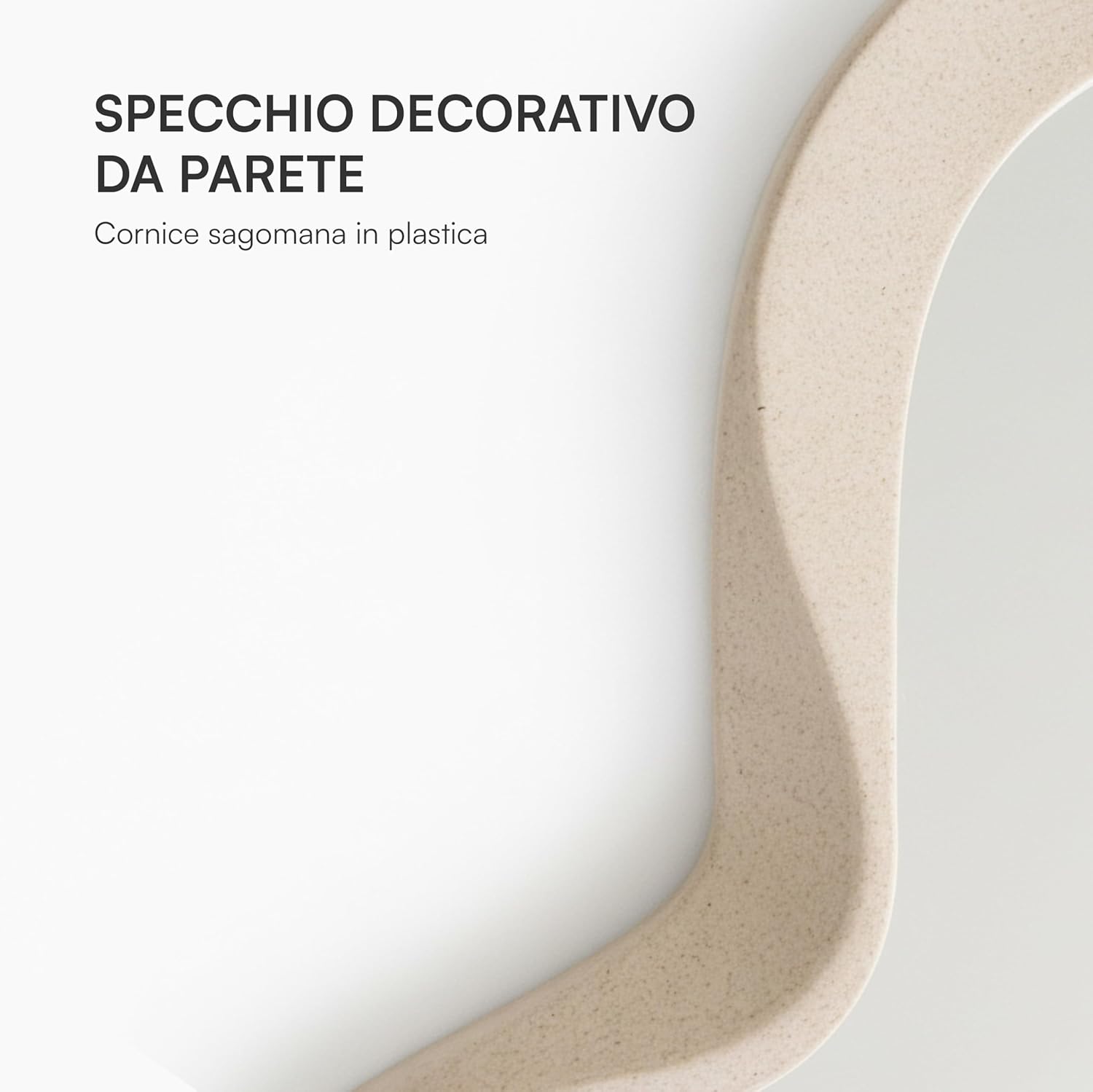 Thumbnail 3 de Baroni Home Specchio da Parete con Cornice Ondulata in Plastica – 35x76 cm