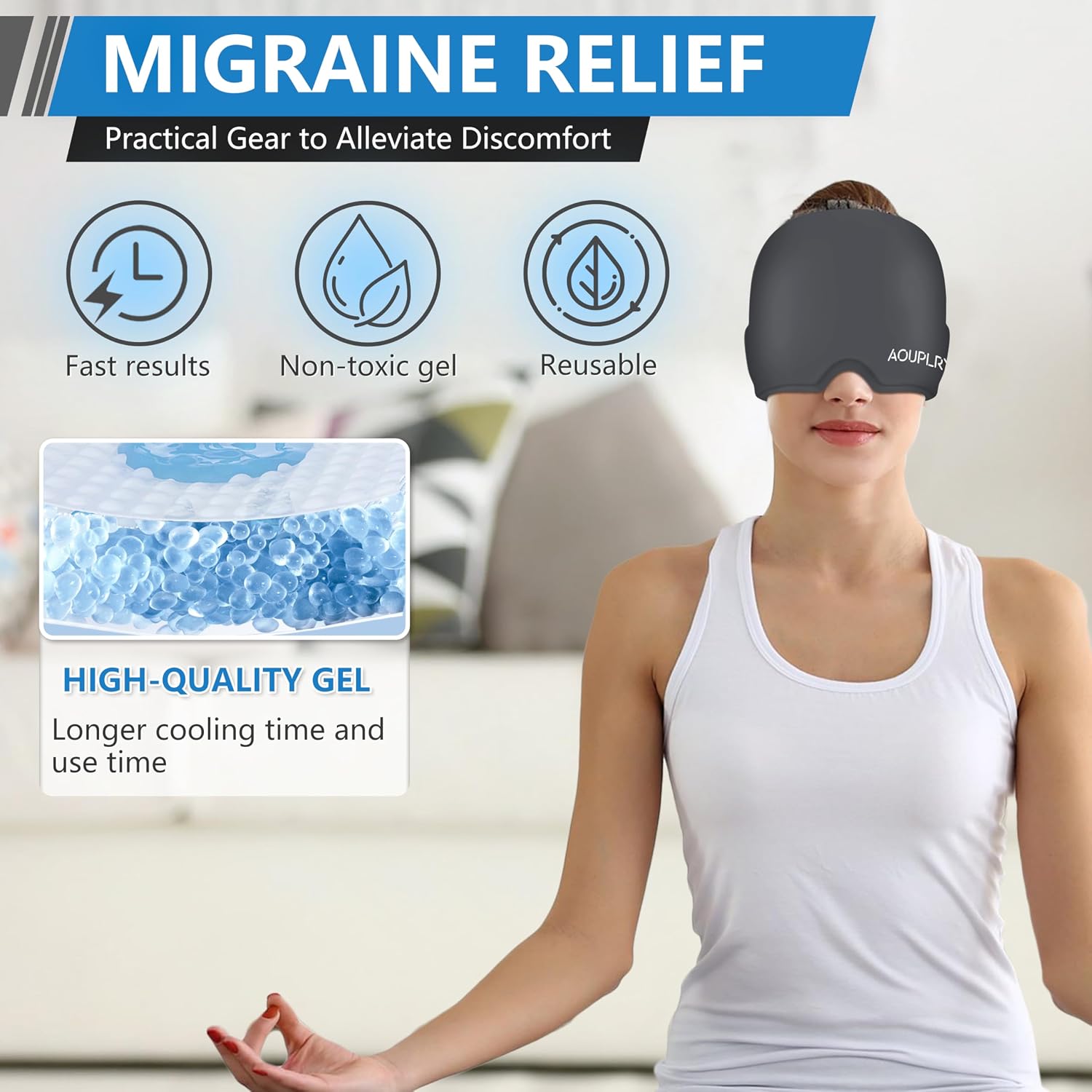 Thumbnail 3 de Migraine Cap: 360° Hot & Cold Therapy Relief for Headache Suffering