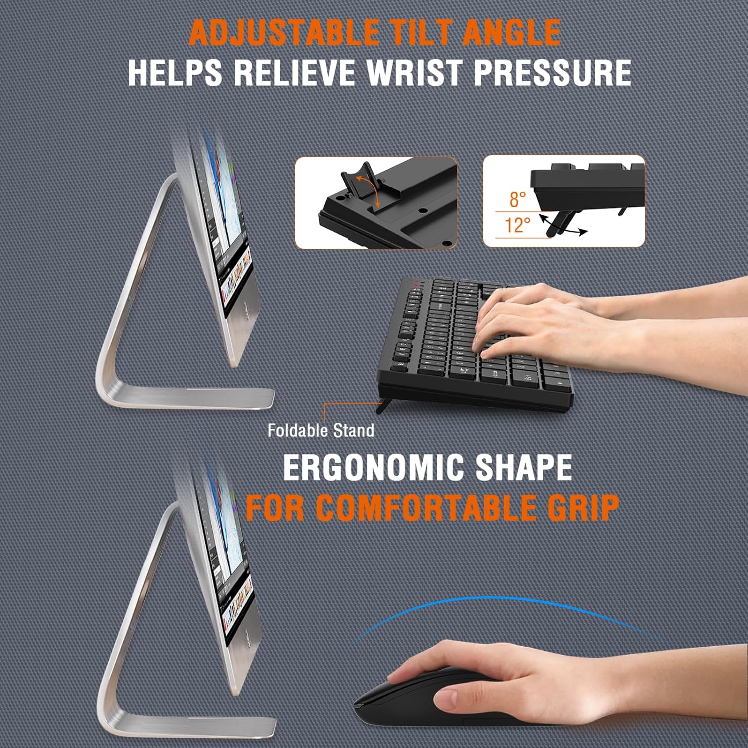 Thumbnail 4 de EDJO Silent Wireless Keyboard Mouse 33 ft ⌨
