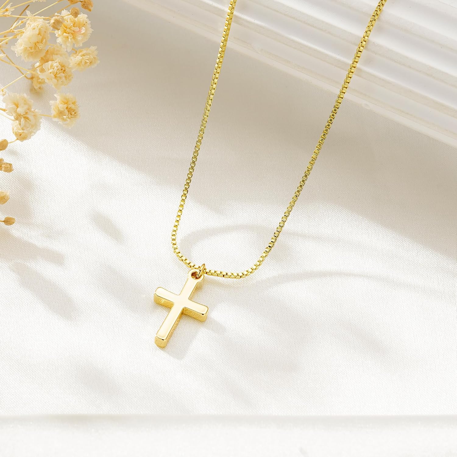Thumbnail 6 de TINGN Kreuz Kette Gold Damen 14K