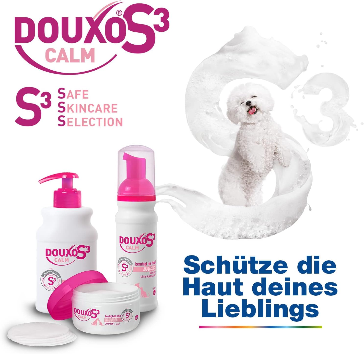 Detalle 2 de DOUXO S3 CALM Dischetti Pulizia Cani e Gatti – 30 pezzi, calmante per pelli sensibili
