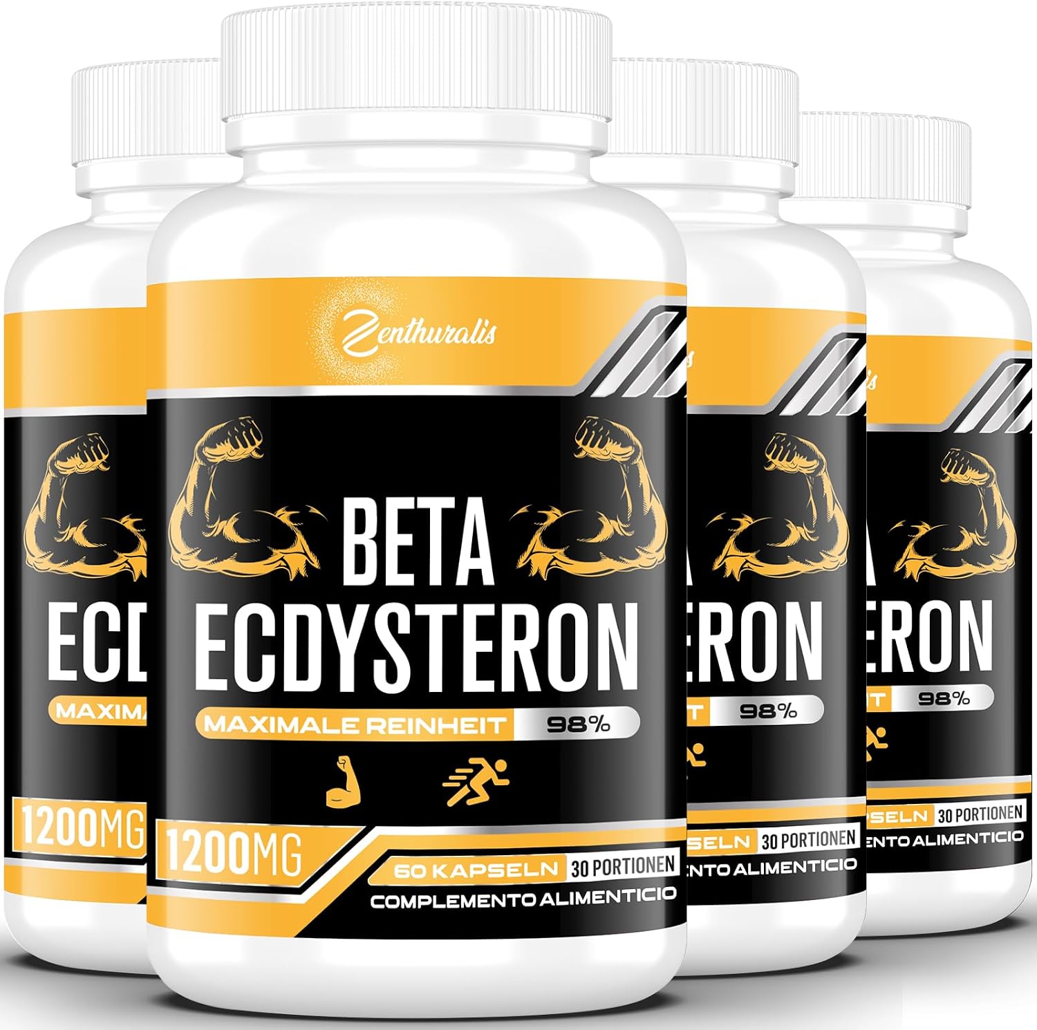 Detalle de Beta-Ecdysteron-Ergänzung 1200 mg | 98% Reinheit, 60 Stück – Pflanzliche Ecdysteron-Quelle für aktive Nutzer