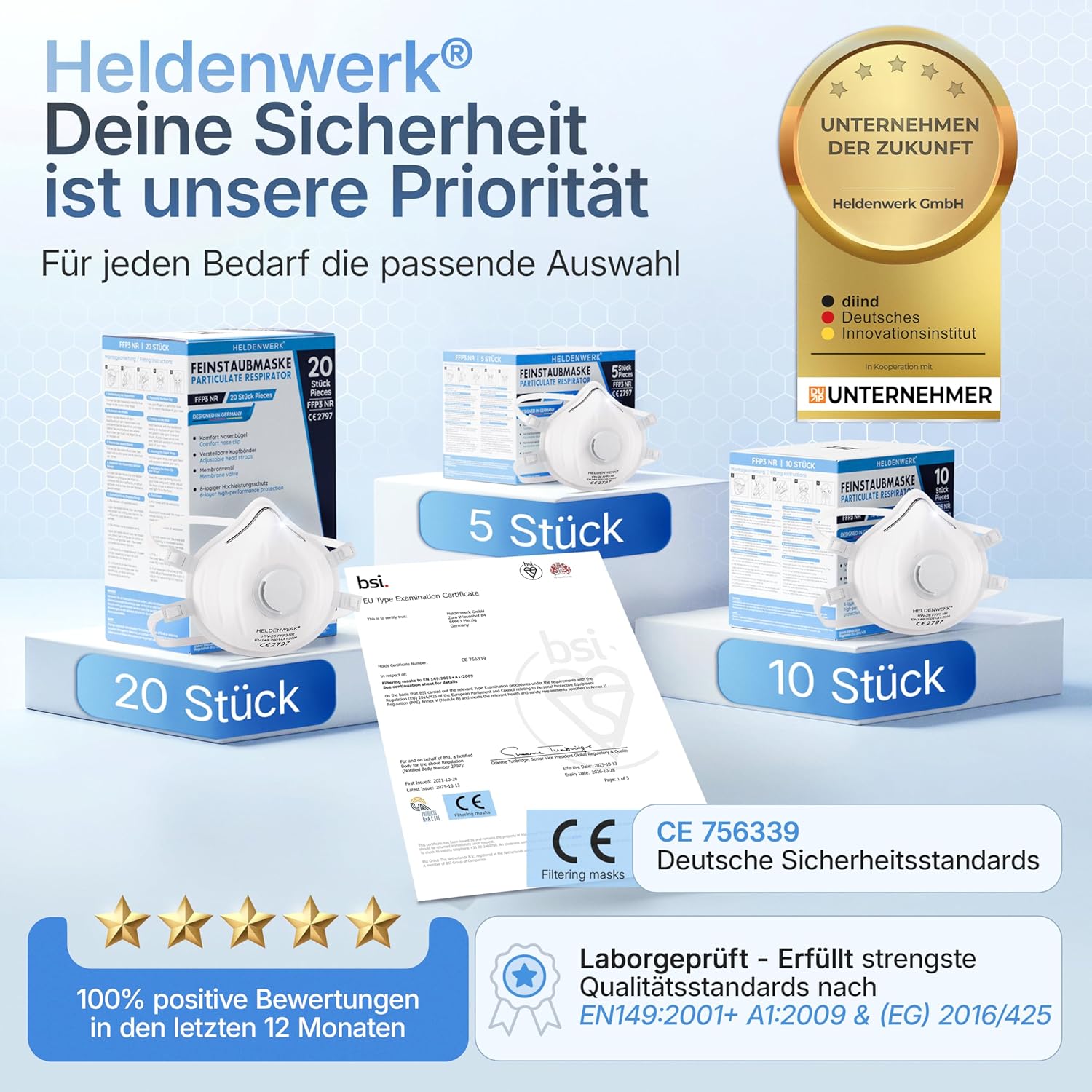 Thumbnail 5 de HELDENWERK FFP3 Maske mit Ventil