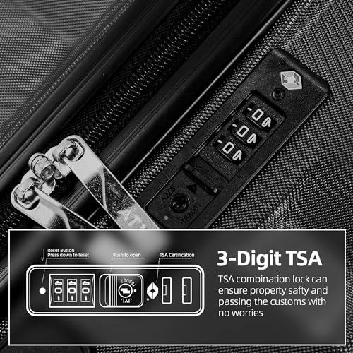 Thumbnail 3 de ATX Luggage Medium 65L Suitcase with 4 Dual Spinner Wheels and TSA Lock