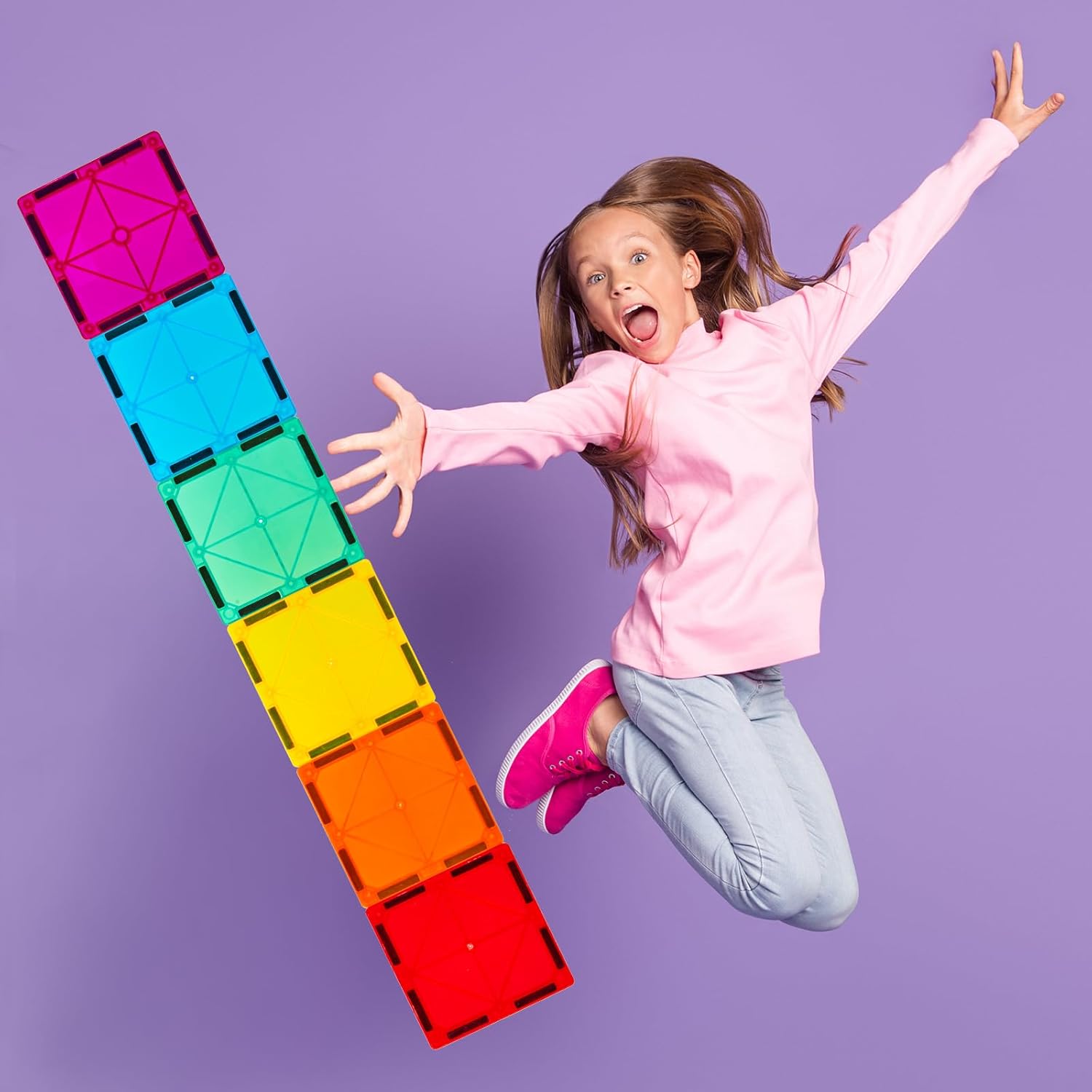Thumbnail 6 de Gemmicc Magnetic Tiles 100 PCS with 2 Cars (STEM Approved Magnet Building Set)