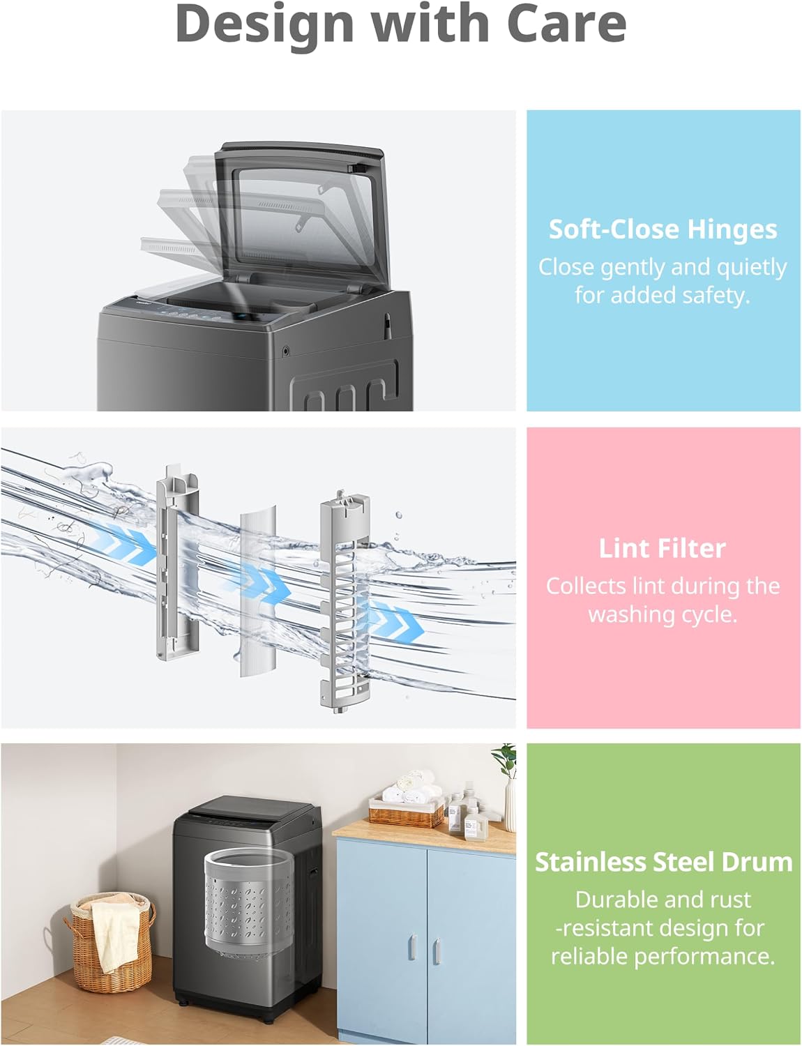 Thumbnail 6 de COMFEE’ 1.6 Cu. Ft. Portable Washing Machine, 11 lb Capacity, 6 Programs