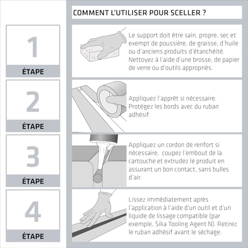 Detalle de Sikaflex 11 FC Noir 300 ml – Mastic colle multi-usage SIKA