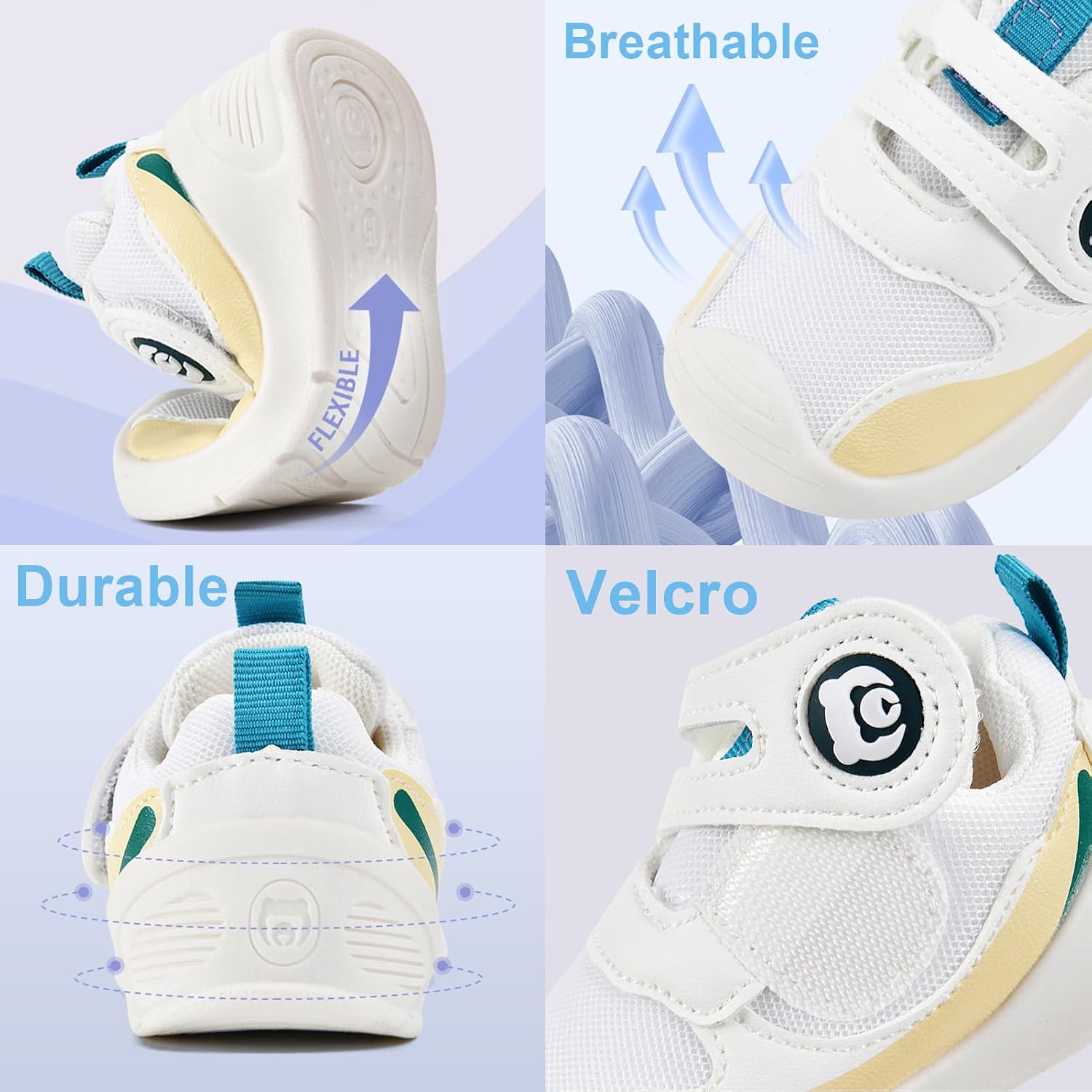 Thumbnail 4 de RVROVIC Soft Toddler Trainers: Breathable Mesh, Non-Slip First Walking Shoes