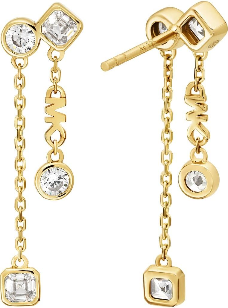 Thumbnail 1 de Michael Kors orecchini da donna in metallo dorato con pietre semi-preziose e chiusura a perno