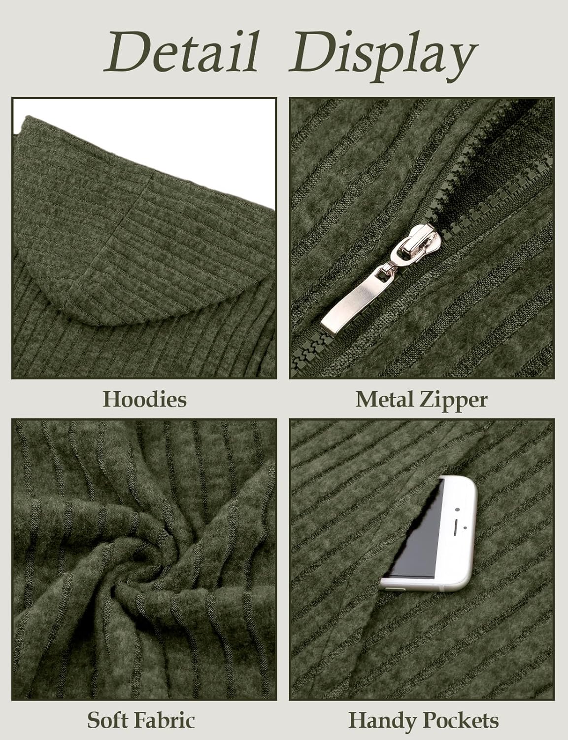 Thumbnail 4 de Flikity Womens Cardigans Zip Up Hoodie with Large Pockets – Lightweight Tunic Style Soft Knit