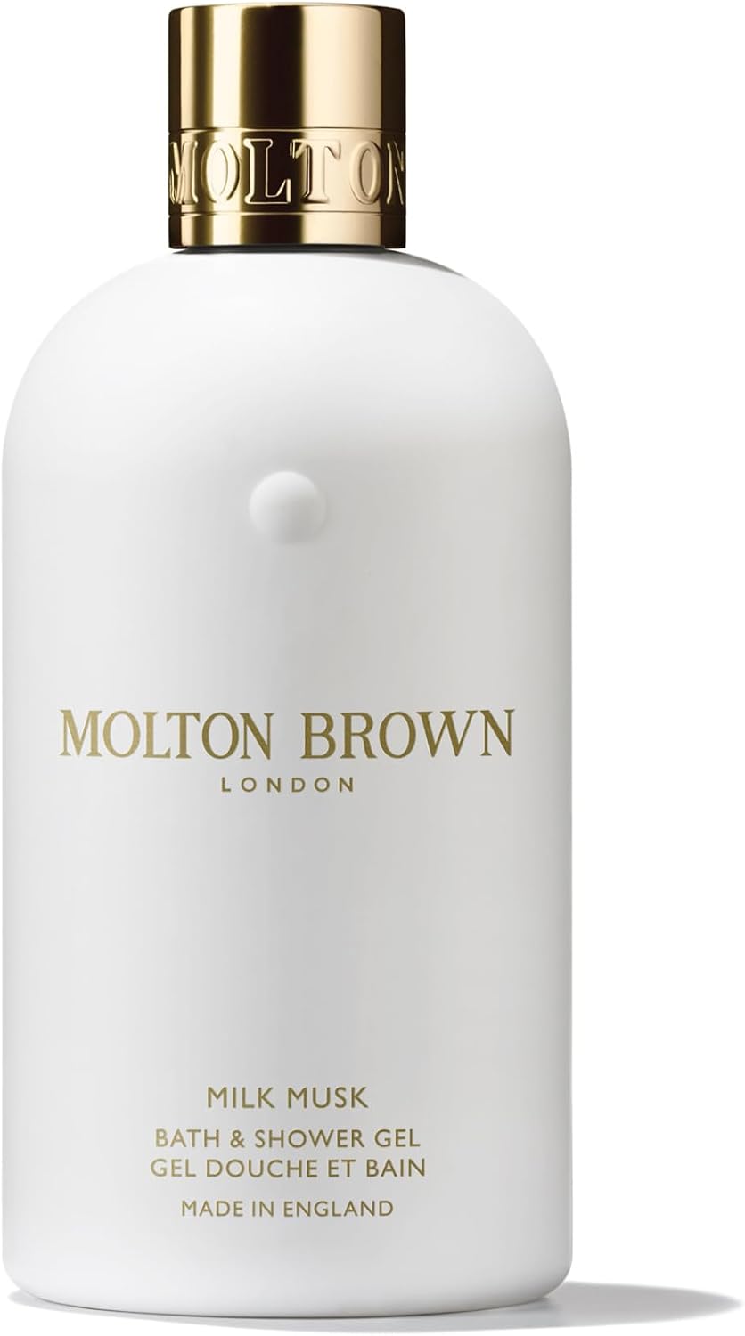 Detalle de Molton Brown Milk Musk bad- och duschgel 300 ml med päron, mysk och cederträ