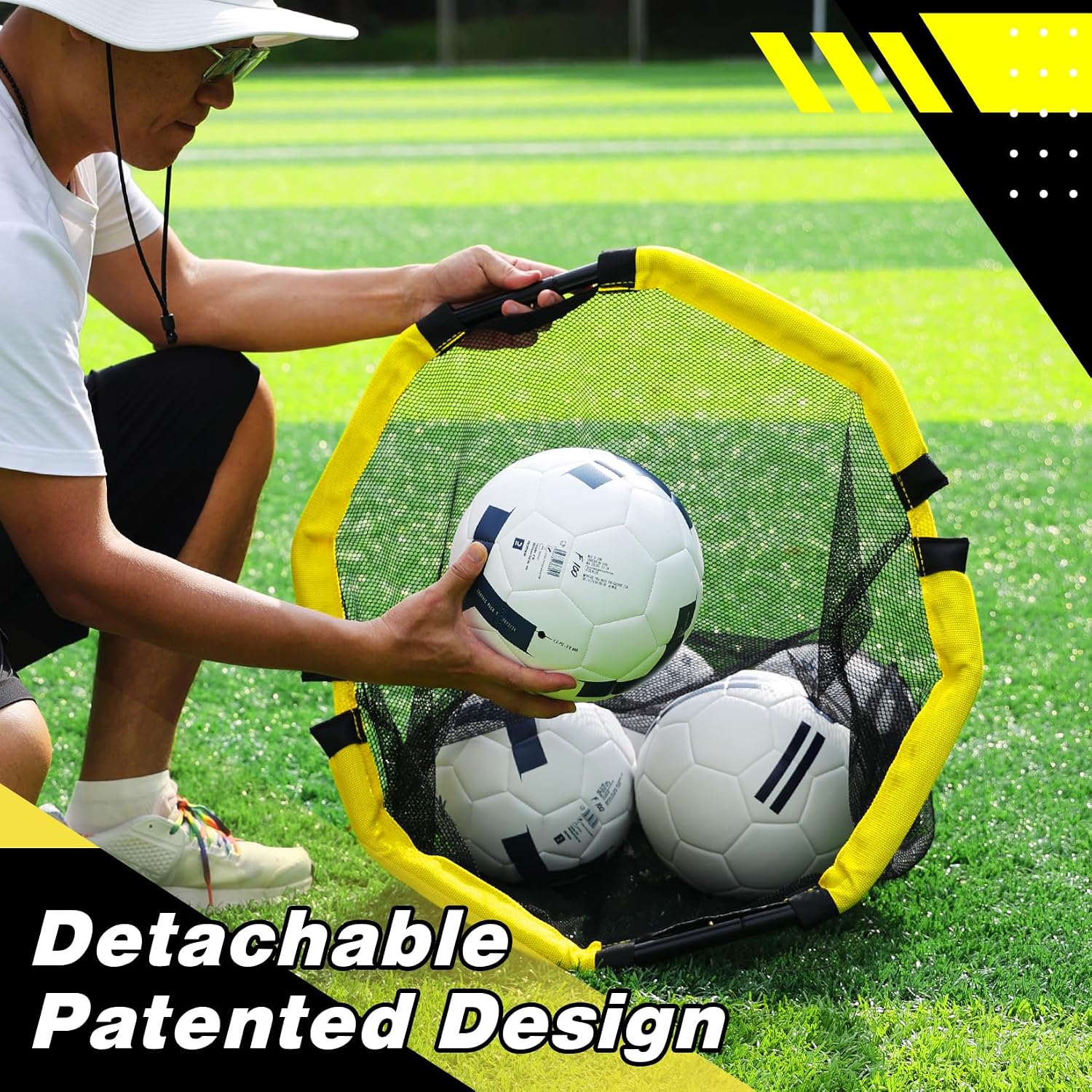 Detalle de Happy Jump 3-in-1 Football Target Net and Portable Ball Bag: Practical Training Aids for Accurate Shooting