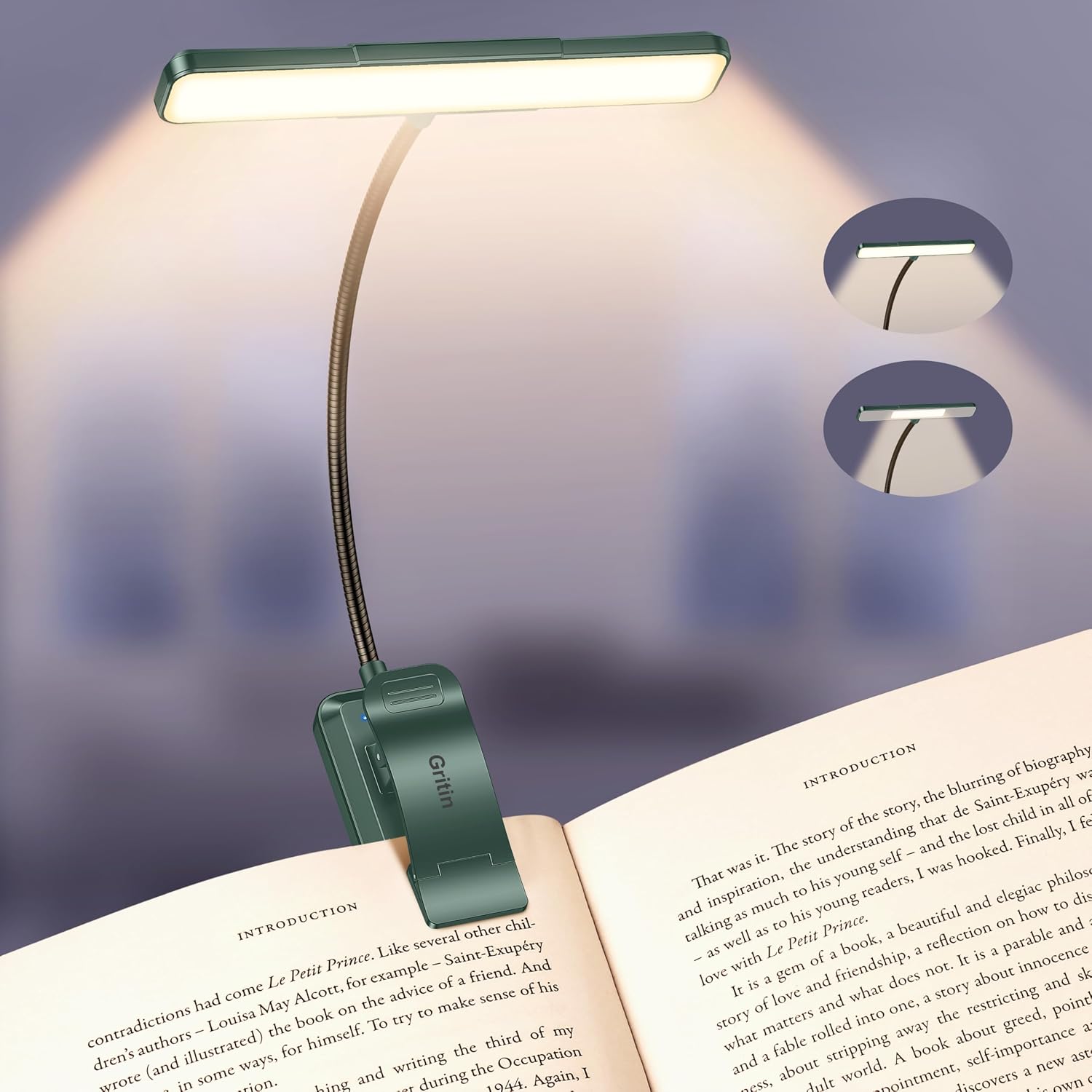 Detalle de Gritin G1323 2026 Gen 2 Book Light, 32 LEDs, 5 Colours and Rechargeable