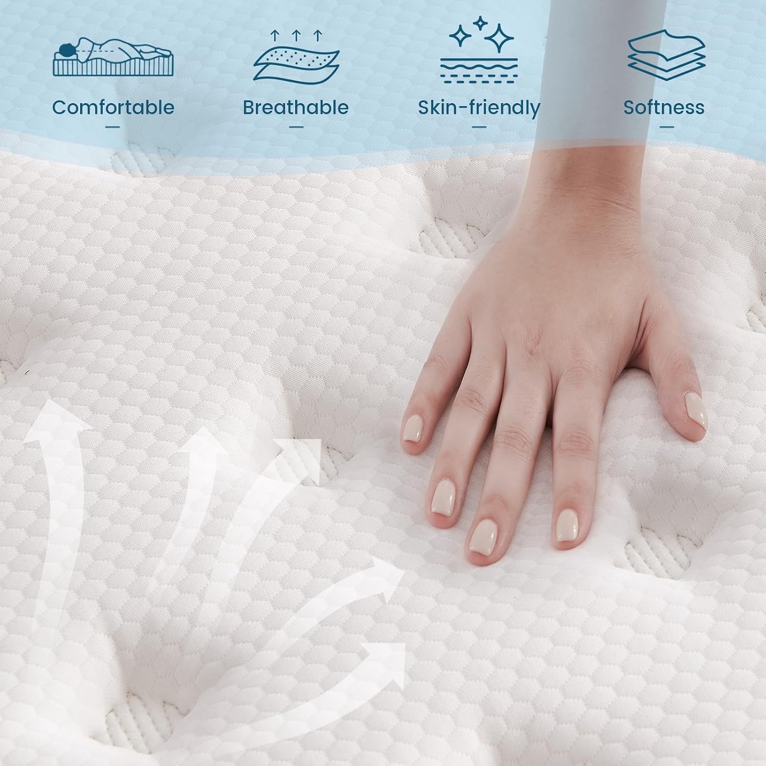 Thumbnail 1 de Vantto Double Mattress 4FT6: 10-Inch Memory Foam Hybrid with Pocket Springs